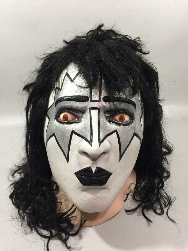 Vintage Rare Ace Frehley Kiss Army Band Rubber Mask Adult Halloween Costume!