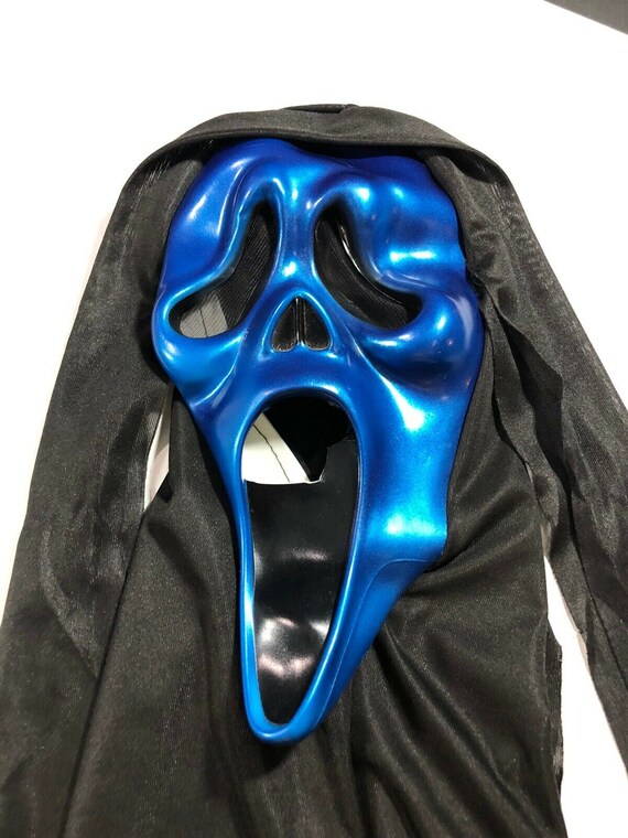 Scream Mask Metallic Blue Halloween Costume Mask E