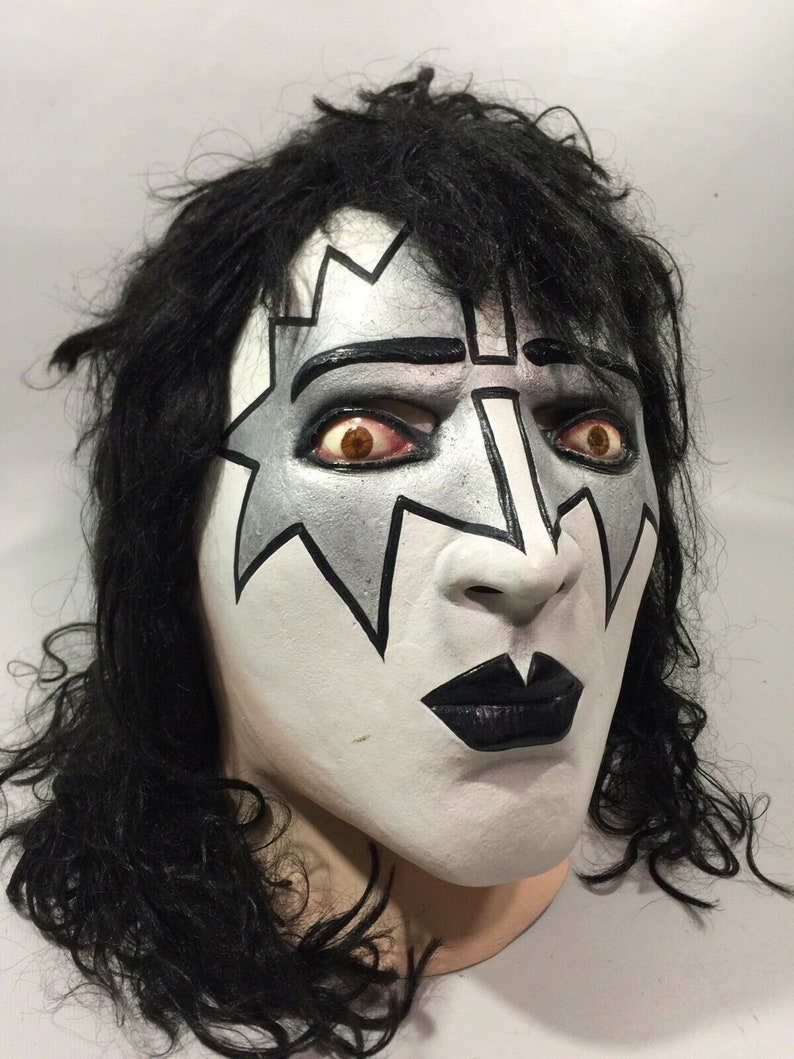 Vintage Rare Ace Frehley Kiss Army Band Rubber Mask Adult Halloween Costume!