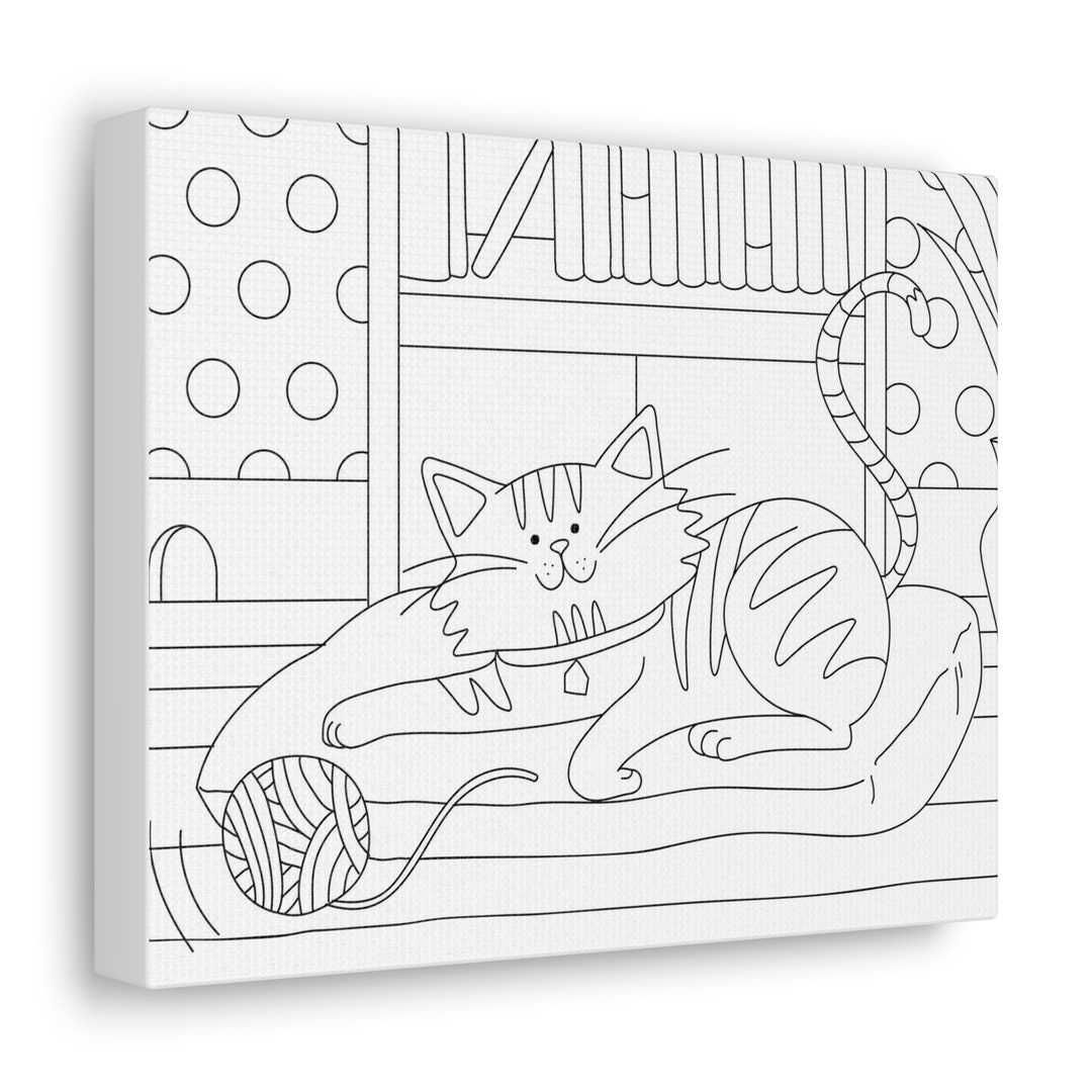 Mini Canvas Pre Printed Cat Art for Kids Etsy