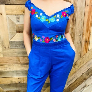 Adri Embroider Palazzo - Jumpsuit Dress - Mexican Jumper Dress