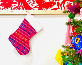 Mexican Cambray Christmas Stockings -  Mexican Christmas - Botitas Navidenas