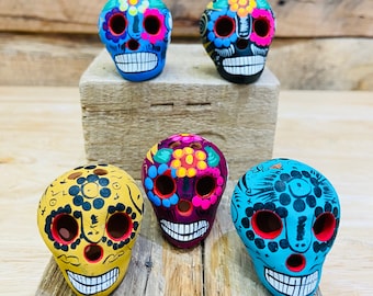 galcia Mexican skull ヘアゴム Set of 5 Mini Mexican Sugar Skull Box - Dia De Los Muertos