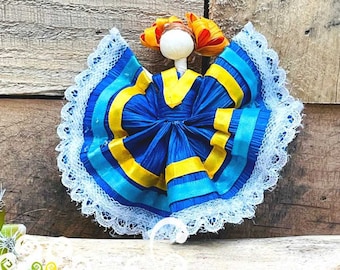 Wide Skirt Doll Magnet - Authentic Mexican Magnet
