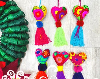Set of Mexican Pom Pom - Hand Made Ornaments - Authentic Mexican Ornaments