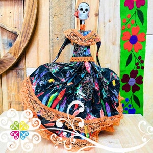 Paper Mache Day of the Dead Decor - Catrina Statue - Mexican Escaramuza - Unique Mexico Decor!