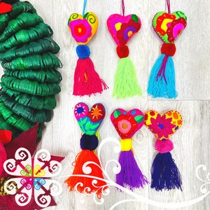 Set of Mexican Pom Pom - Hand Made Ornaments - Authentic Mexican Ornaments