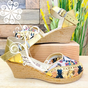 Otomi Doll Leather Wedgers Shoes - Mexican Shoes - Spring Platform shoes