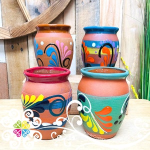 Set of 4 Fiesta Natural Cantarito Cup - Fiesta Clay Cantarito - 5 de Mayo - Michelada Cups