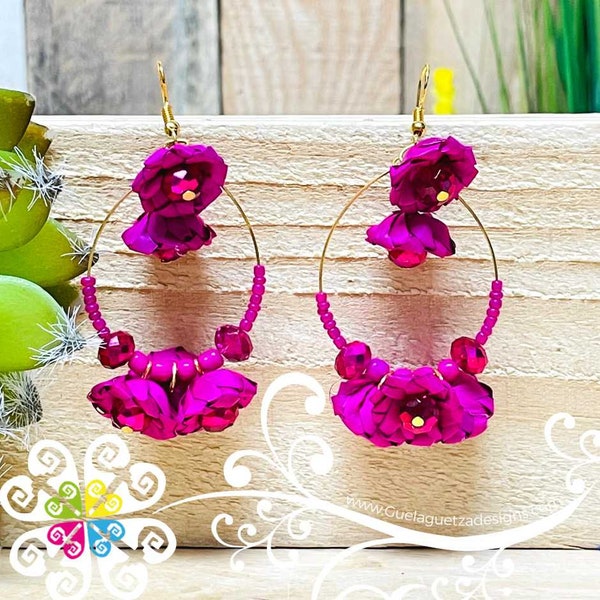 Petunia Hoops - Palm Earrings - Mexican Earrings