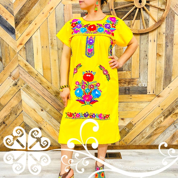 Robe mexicaine Tehuacan - Robe brodée Puebla - Vestido Bordado