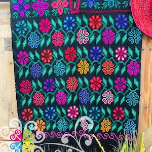 Flowers Embroider Long Poncho - Gaban