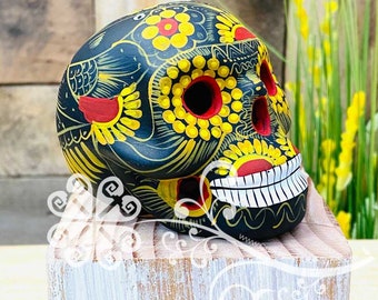 Small Solid Color Hand Painted Sugar Skull  - Calaverita Guerrero