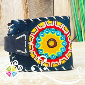 Schwarzes Leder Portemonnaie - Cartera de Hombre - Cartera Piel - Mexikanische Männer Geldbörse
