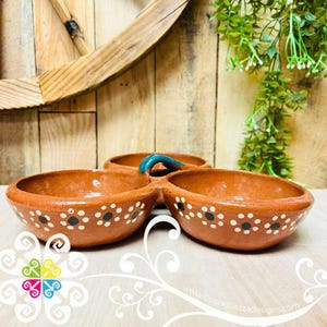 Trio Salsa Bowls - Appetizer Bowl - Mexican Clay