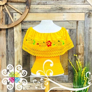 Campesina Embroider Crop Top- Mexican Women Top - 5 de Mayo Blouse - Mexican Blusa