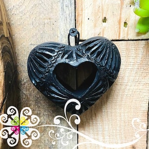 Corazon De Pared - Barro Negro Oaxaca - Mexican Home Decor