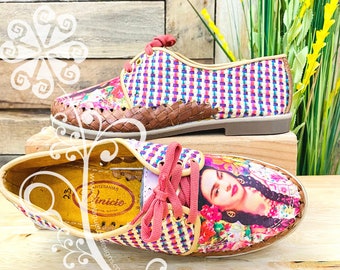 Frida w/ Braids Pastels - Artisan Leather Women Loafers - Mexican Shoe
