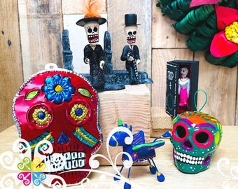 Adornos del Día de Muertos - Juego de 6 piezas - Navidad