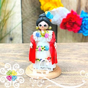 Yucatan Little Doll Figurine - Fondant Doll - Mexican Decor - Unique Gift
