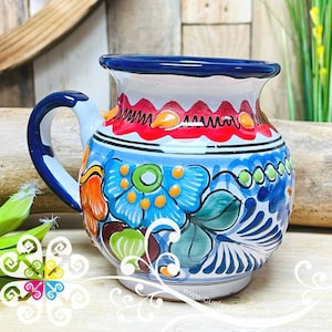Florale Mulicolor Talavera Ponchera Tasse - Mexikanische Tasse - Taza Talavera Poblana