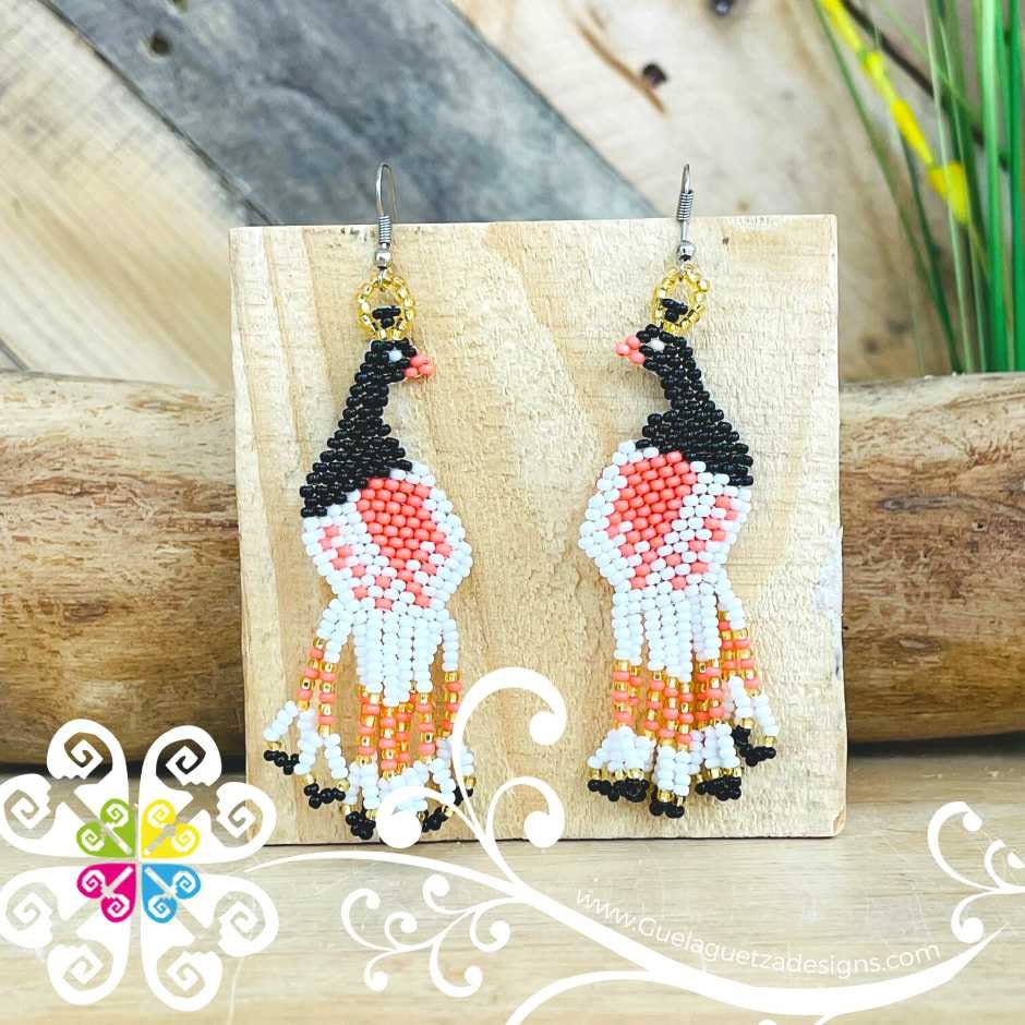 Beaded on sale peacock earrings