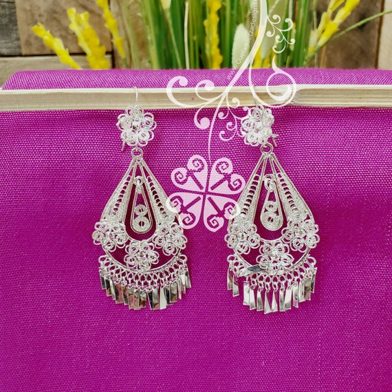 Round Filigree Drop Pendant Earrings from Taxco, Mexico – JJ Caprices