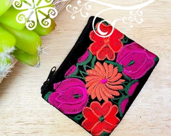 Embroidery Velvet Coin Purse - Monedero