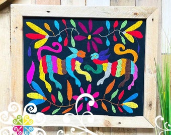 Embroidered Otomi Frame - Wall Art - Mexican Wall Art