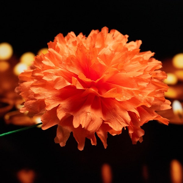 Set of Orange Cempasuchil Flower  - Day of the Dead Flower - Marigold Flower - Dia de los Muertos Ofrenda decor