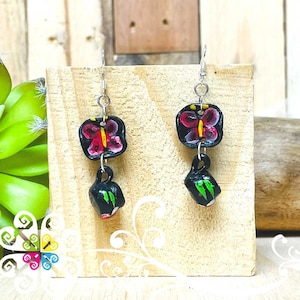 Butterfly plate with Mug - Cocinita Clay Earrings - Mexican Authentic Earrings