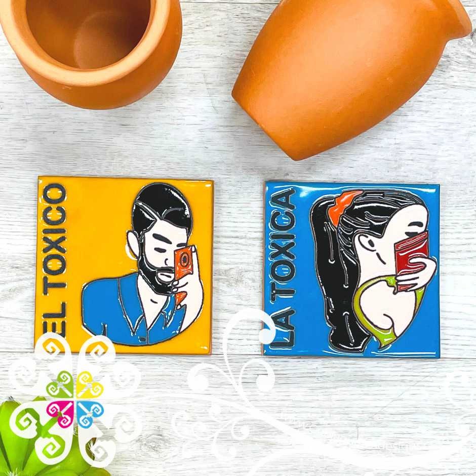 Los Toxicos Mexican Loteria Coaster Tile Set Authentic - Etsy