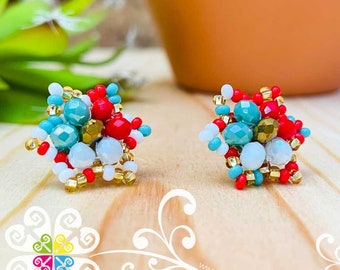 Beaded Start Studs - Mexican earrings