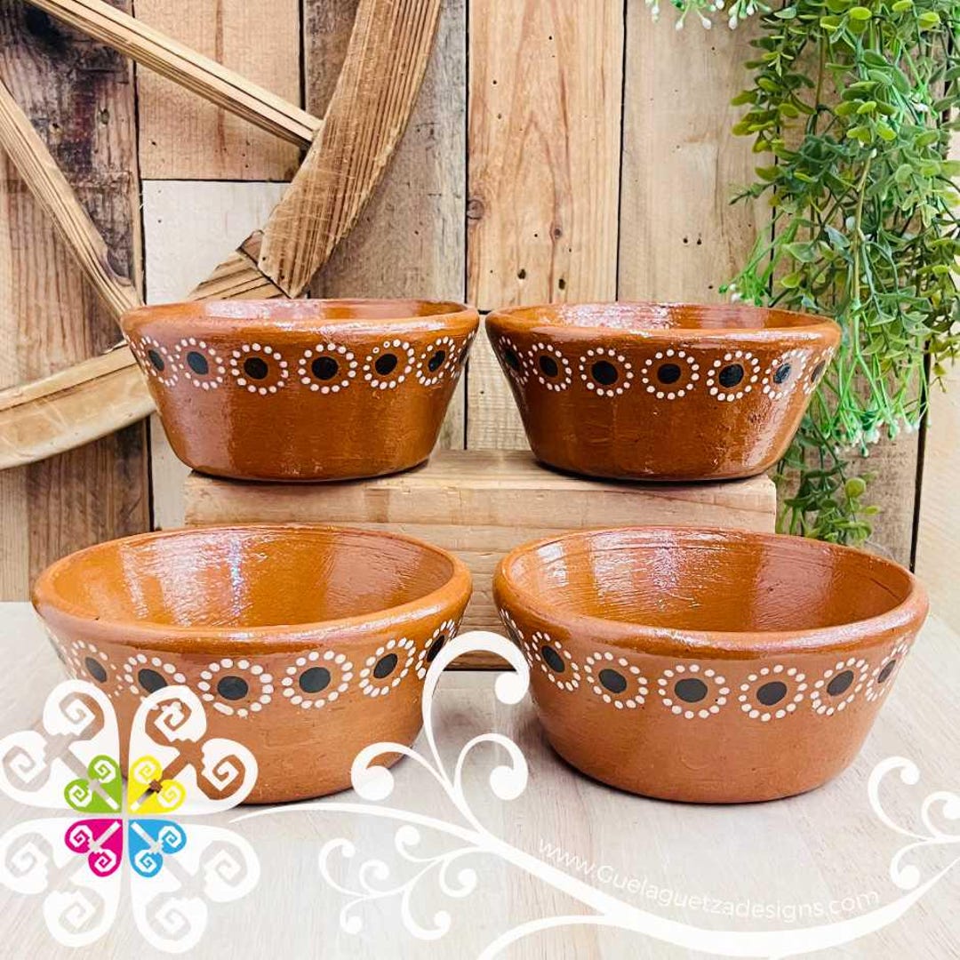 Set of 4 Medium Capula Cerealero Plate - Set Capula Sencillo Clay Bowl ...