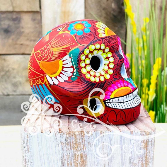 Hand Painted Sugar Skull – Colorful Dia De Los Muertos Calaverita