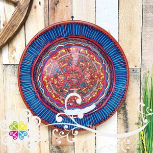 Aztec Calendar Platon - Mexican Painted Decor