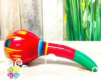 Mexican Toy Rattle Vintage Mexican Maraca Gourd Rattles Hand Painted Wood Handle - Etsy