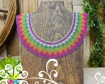 Margarita Beaded Choker - Huichol Necklace- Handmade Mexican Necklace - Collar Artesanal