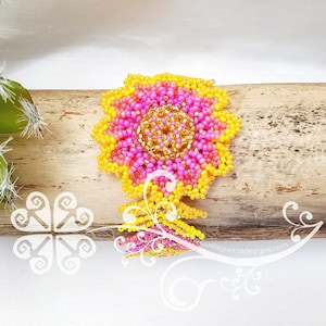 Flower Beaded Bracelet - Authentic Huichol Jewelry - Friendship Bracelet - Mexican Jewelry