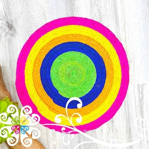Ronde Palm Artisan Placemat Set- Mexicaanse Placemats - Mexicaanse Fiesta Thema Decor