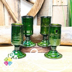 Copita Set of 4 Clay Shot - Barro Vidriado Oaxaca- Authentic Oaxaca Clay - Barro Verde Oaxaca