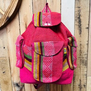 Large Boho Backpack with 3 Pockets - - Mochila Escolar