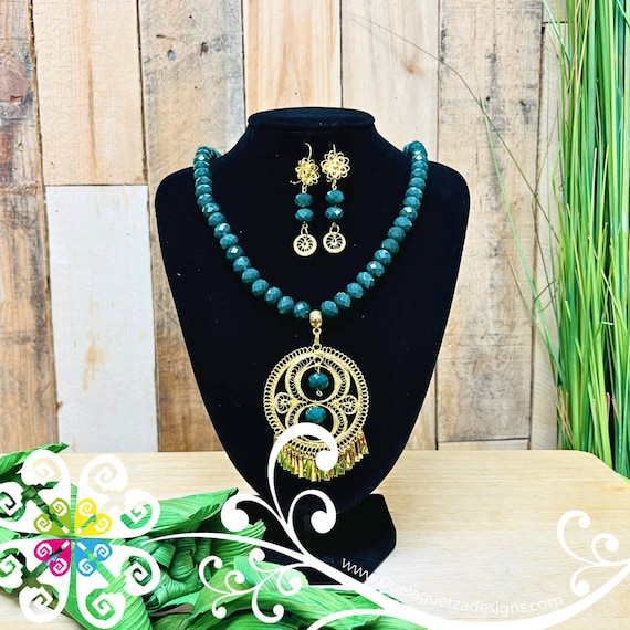 Filigrana Necklace Sets Double Medallion Juego Joyeria