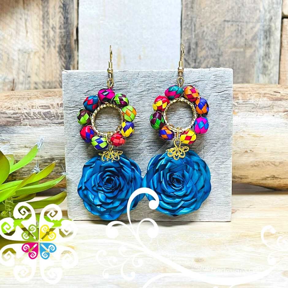 Medallion Rose Corn Husk Earrings Unique Handmade Earrings Etsy