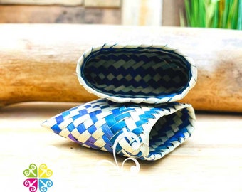 Mini Coin Purse - Palm Tenate with lid - Mexican Organic Palm