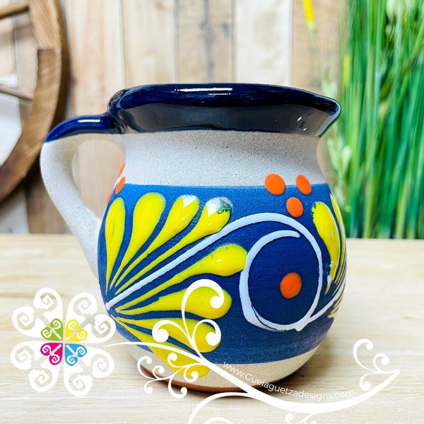 Single Decorated Mexican Clay Mug - Jarrito Mexicano - Handmade Mug
