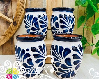 Cobalt Espiga Cantarito Cup - Set Clay Cantarito