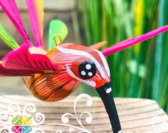 Small Hummingbird Alebrije- Handcarve Wood Decoration Figure - Handmade Wood Figure - Alebrije Oaxaca