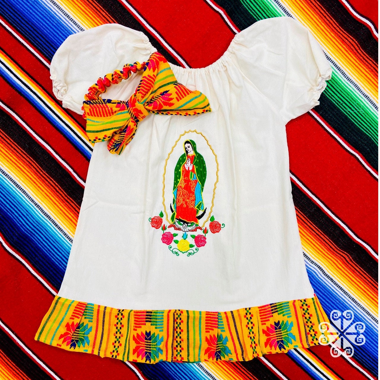 Our Lady of Guadalupe Mexican Dress Embroider Mexican Dress - Etsy