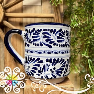 Blue Talavera Mug - Mexican Mug - Authentic Mexican Mug